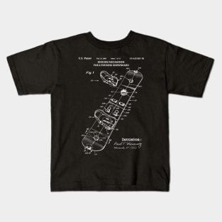 Snowboard Patent, Snowboarding binding mechanism Kids T-Shirt